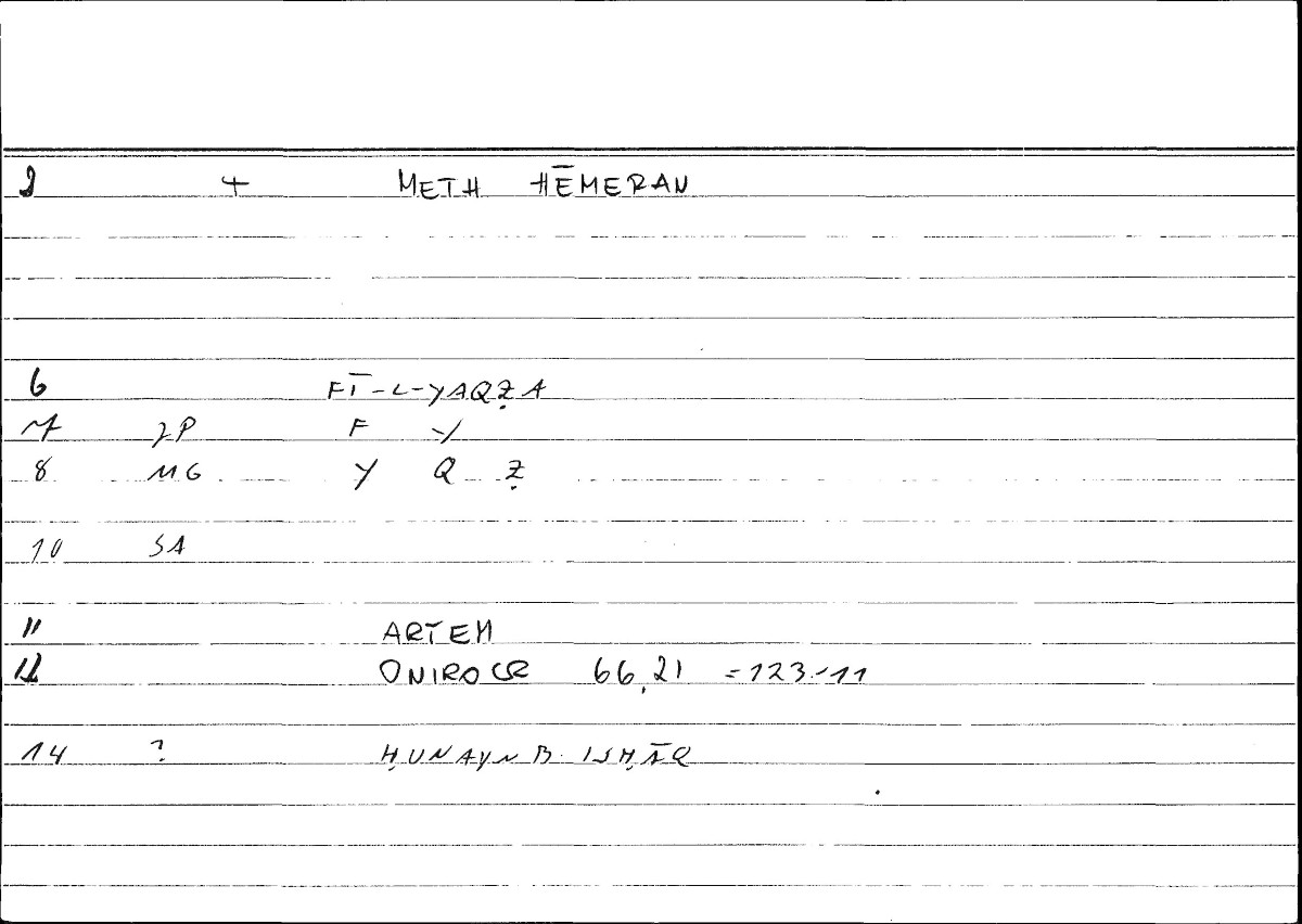 Filecard Artem.Onirocr.13720