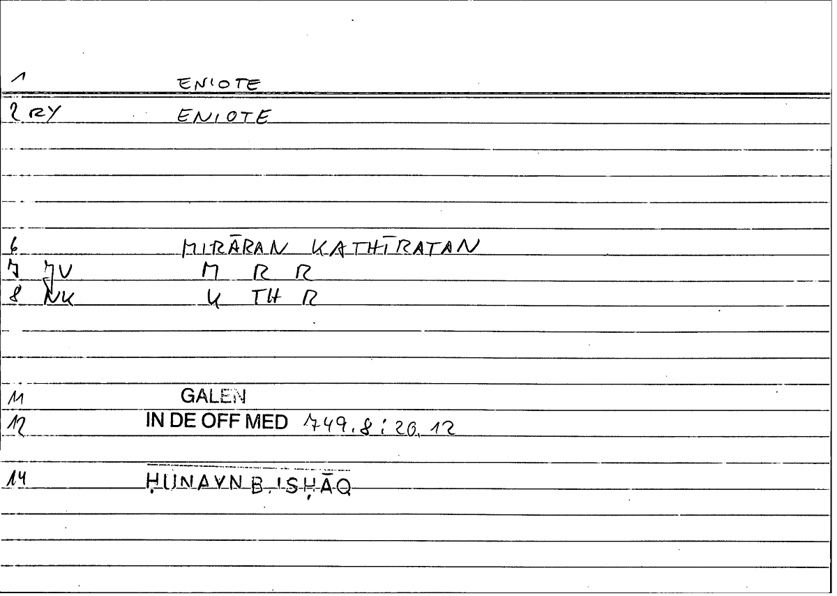 Filecard Galen.In-De-off-med.1700