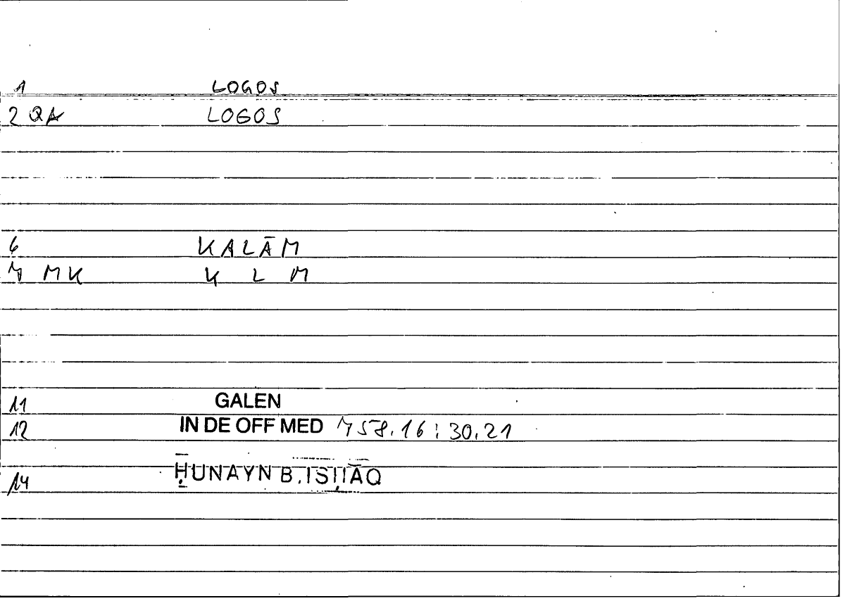 Filecard Galen.In-De-off-med.1738