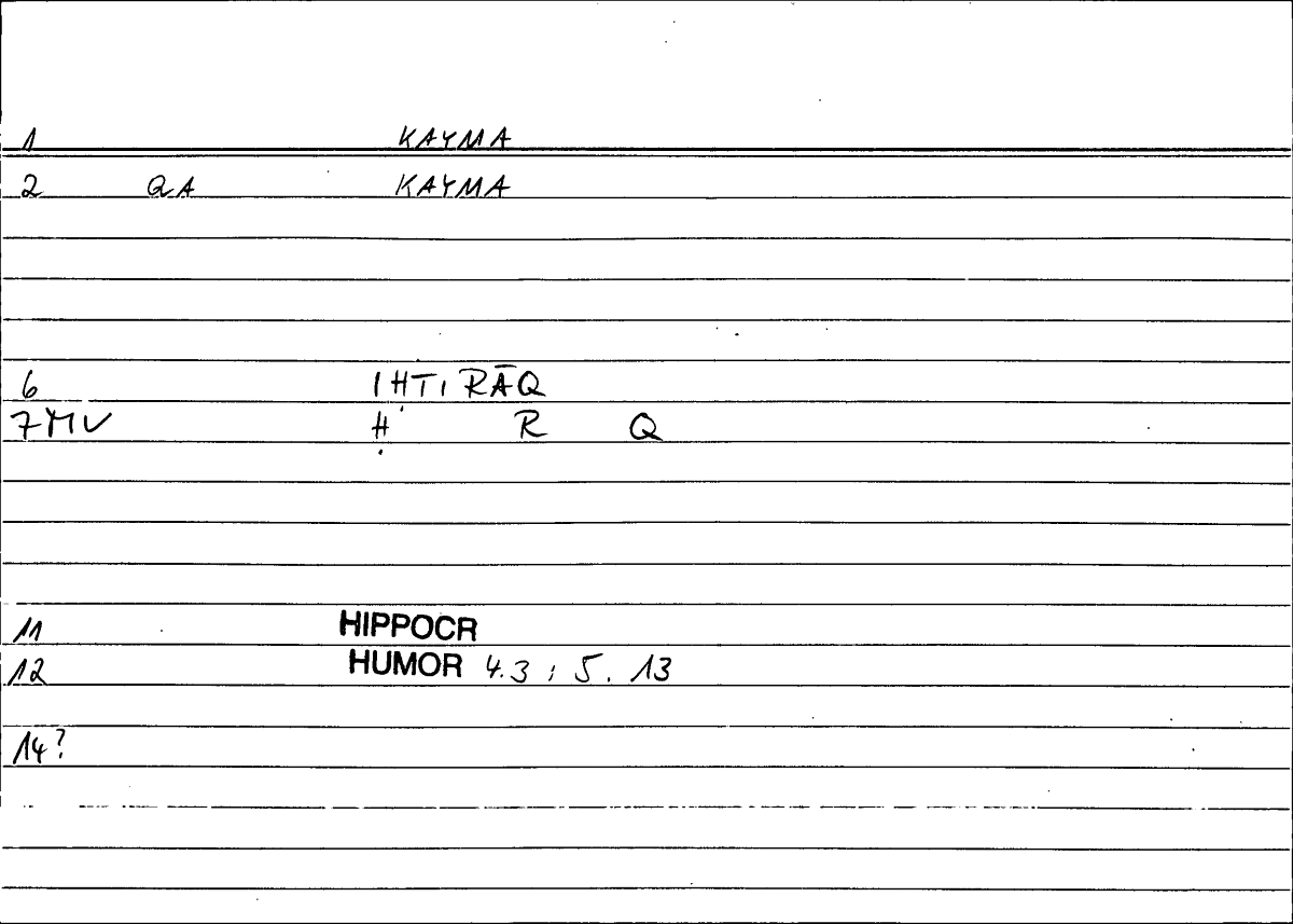 Filecard Hippocr.Humor.0996