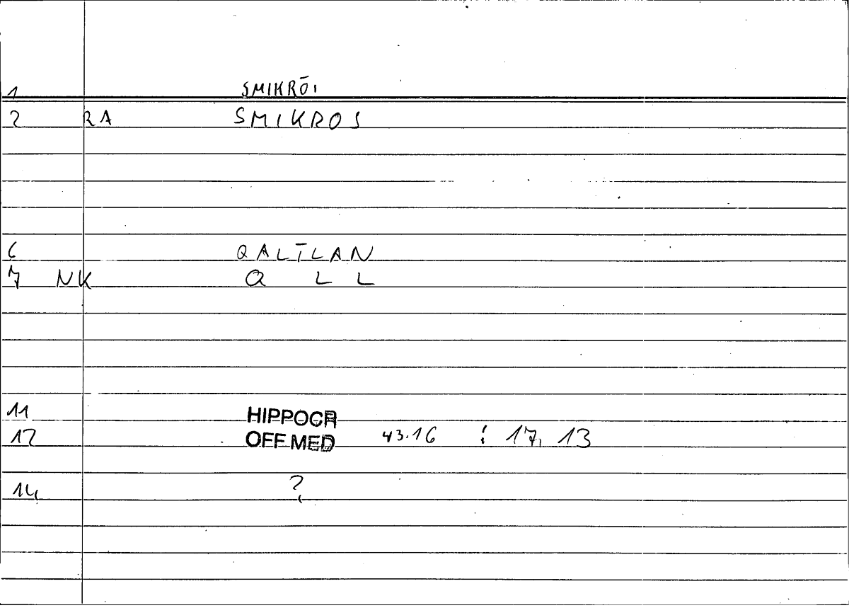 Filecard Hippocr.Off-med.0589