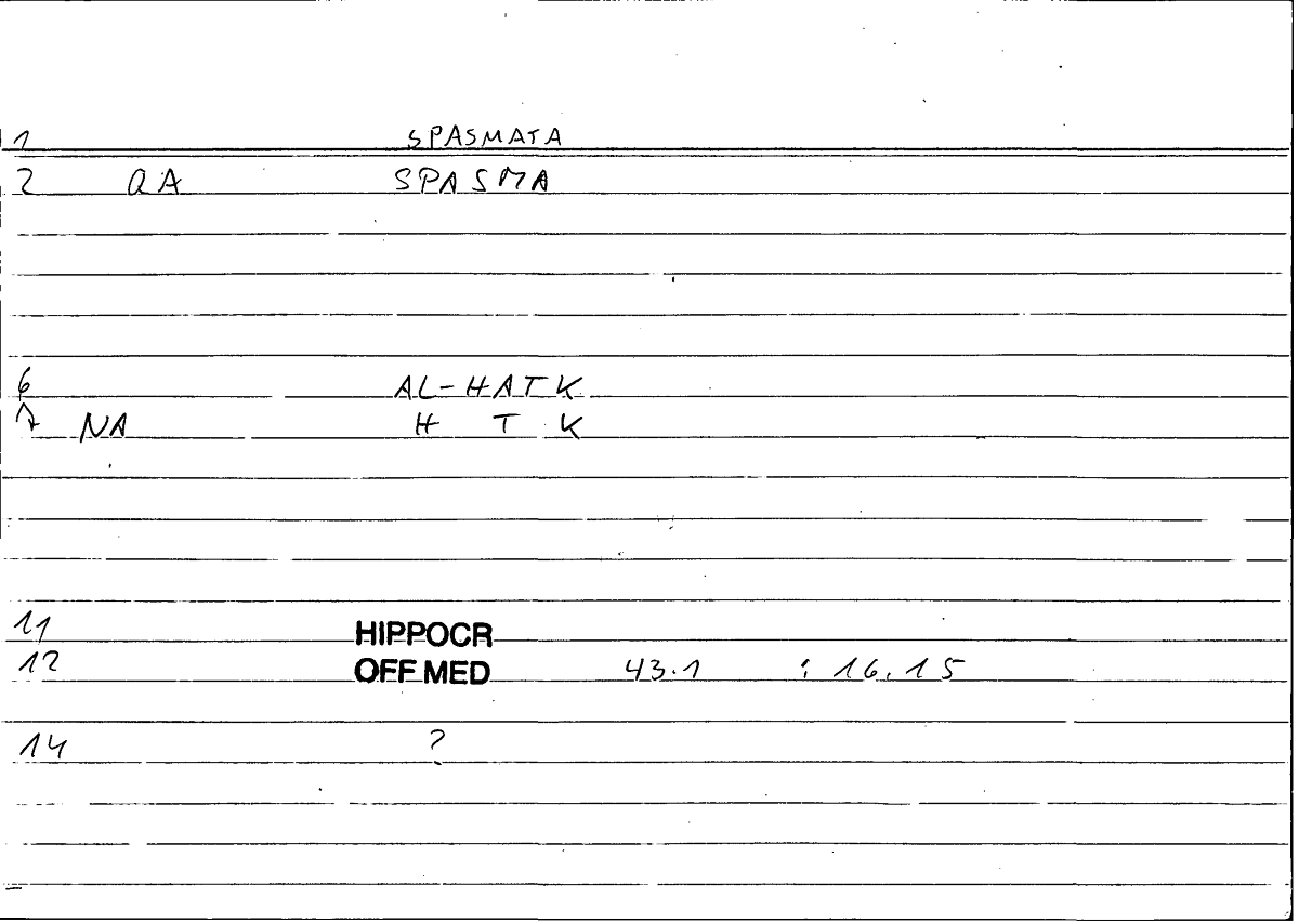 Filecard Hippocr.Off-med.0786