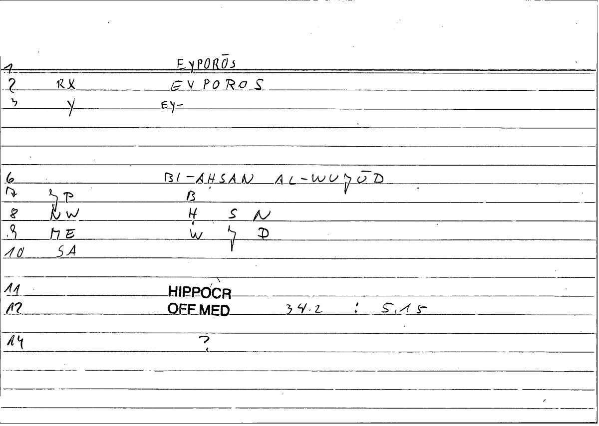 Filecard Hippocr.Off-med.0799