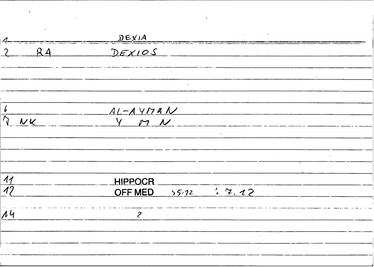Filecard Hippocr.Off-med.0851