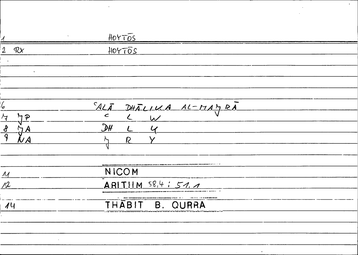 Filecard Nicom.Arithm.0022