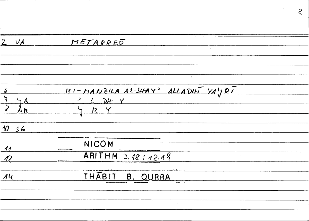 Filecard Nicom.Arithm.0046