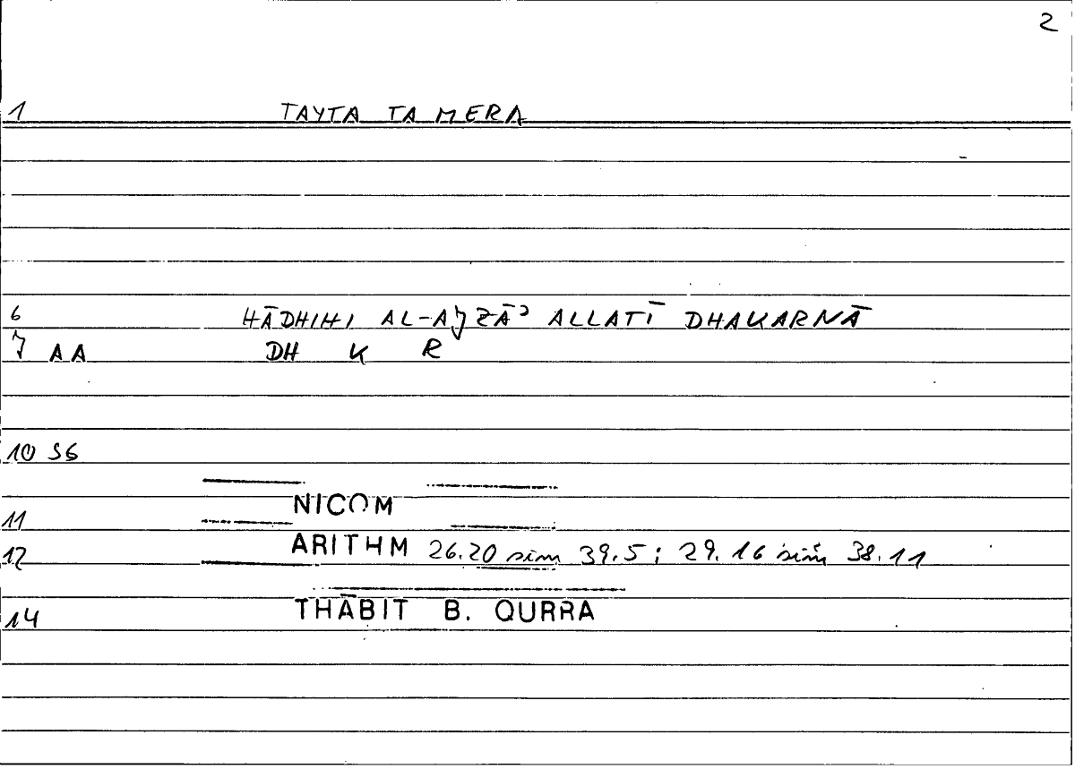Filecard Nicom.Arithm.0108