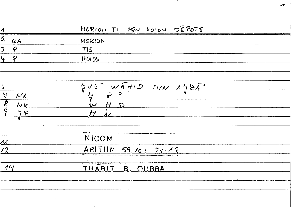 Filecard Nicom.Arithm.0109