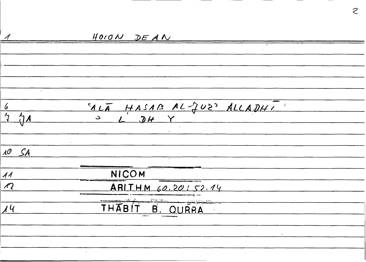 Filecard Nicom.Arithm.0112