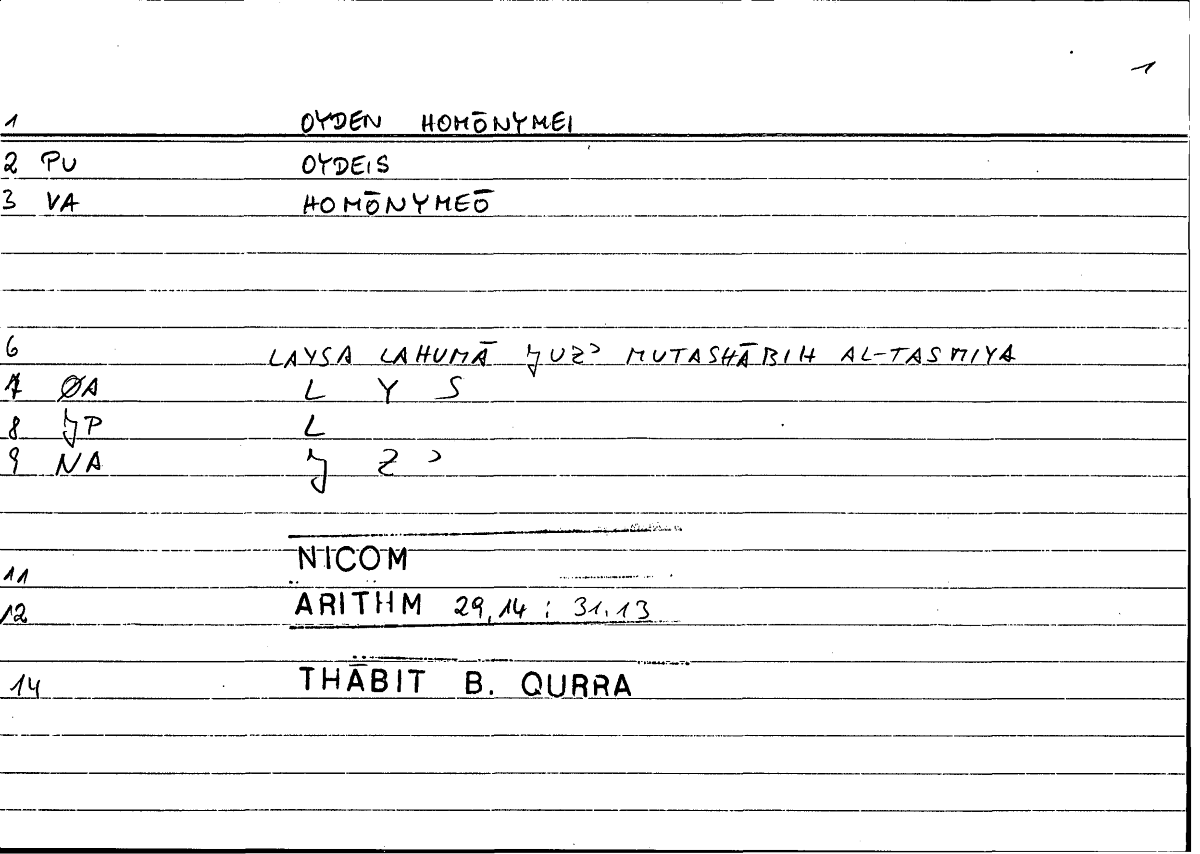 Filecard Nicom.Arithm.0113