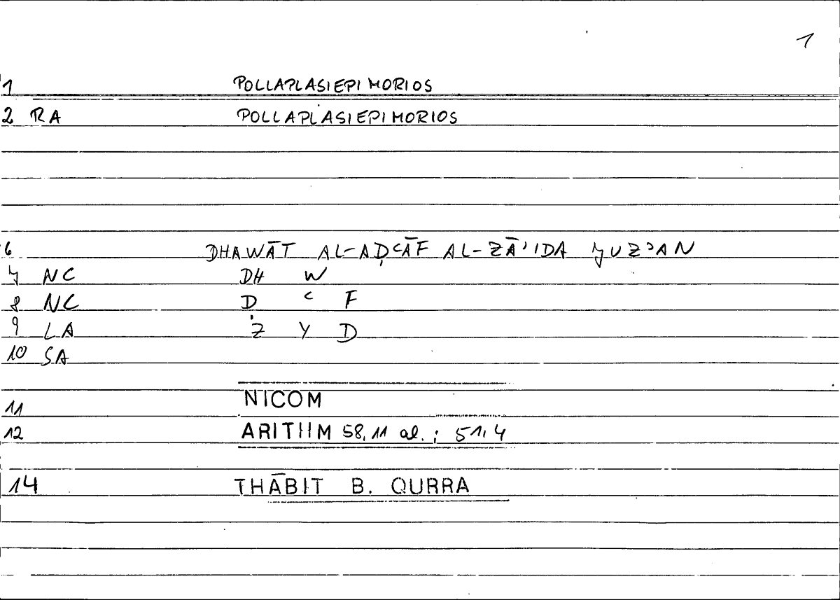 Filecard Nicom.Arithm.0178
