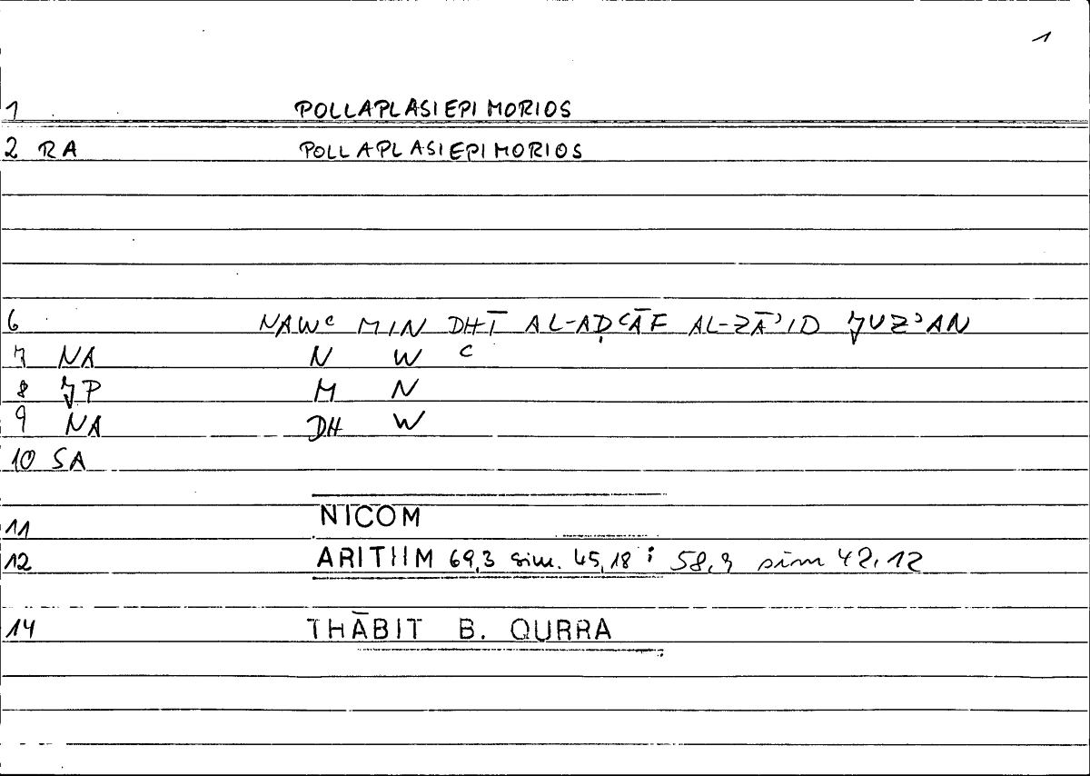 Filecard Nicom.Arithm.0180