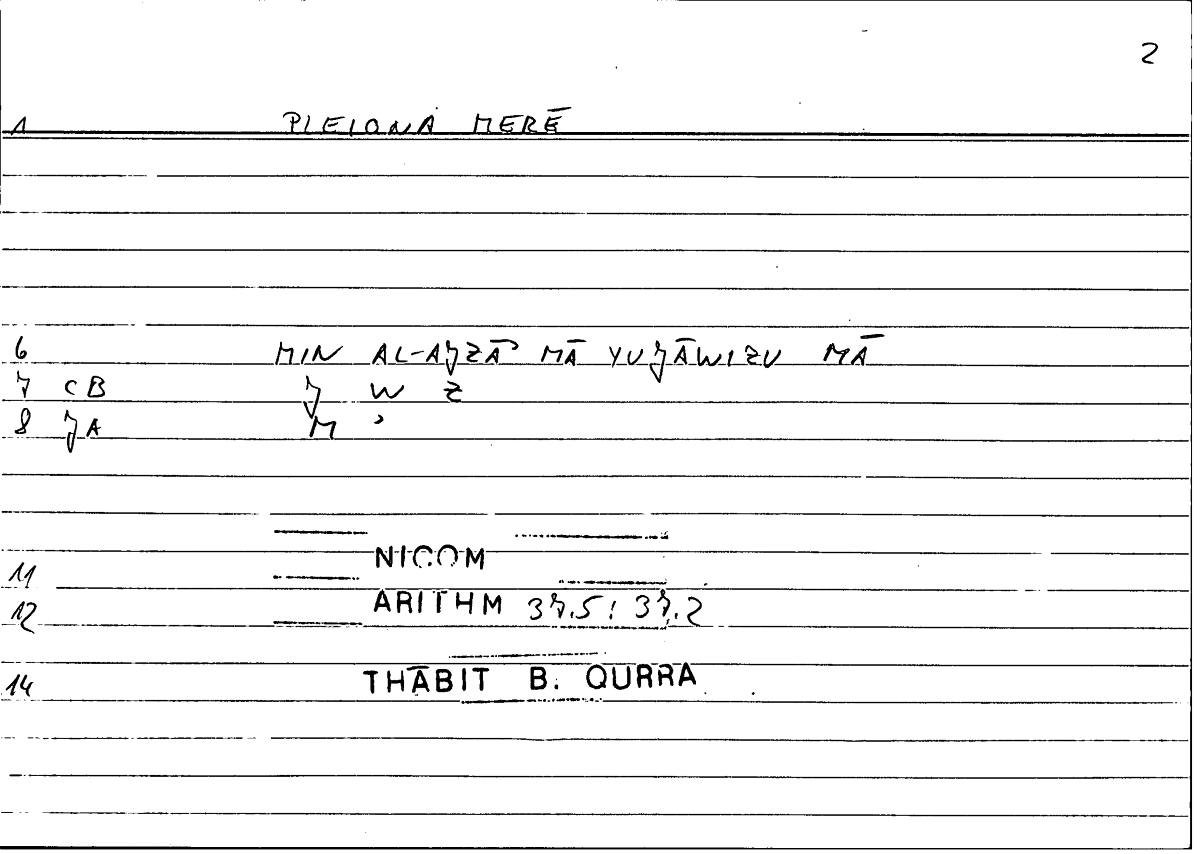 Filecard Nicom.Arithm.0188