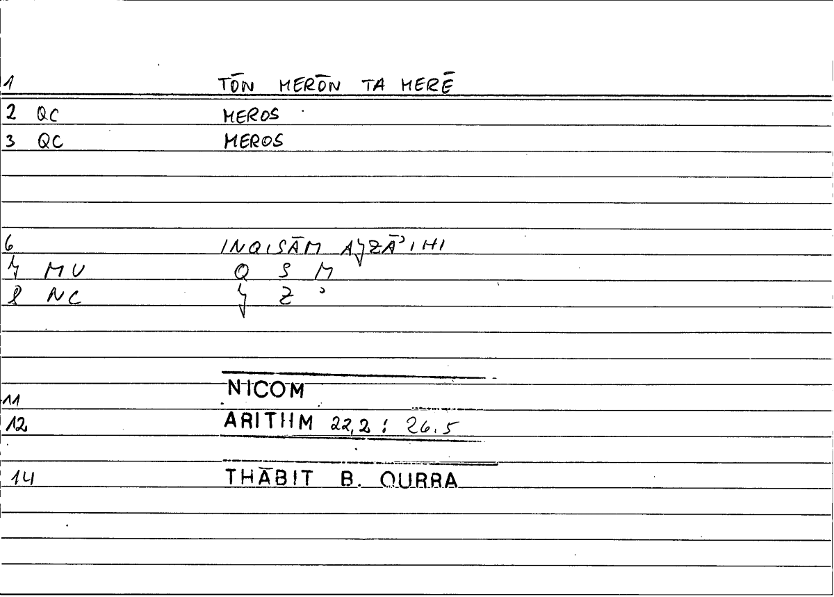 Filecard Nicom.Arithm.0211
