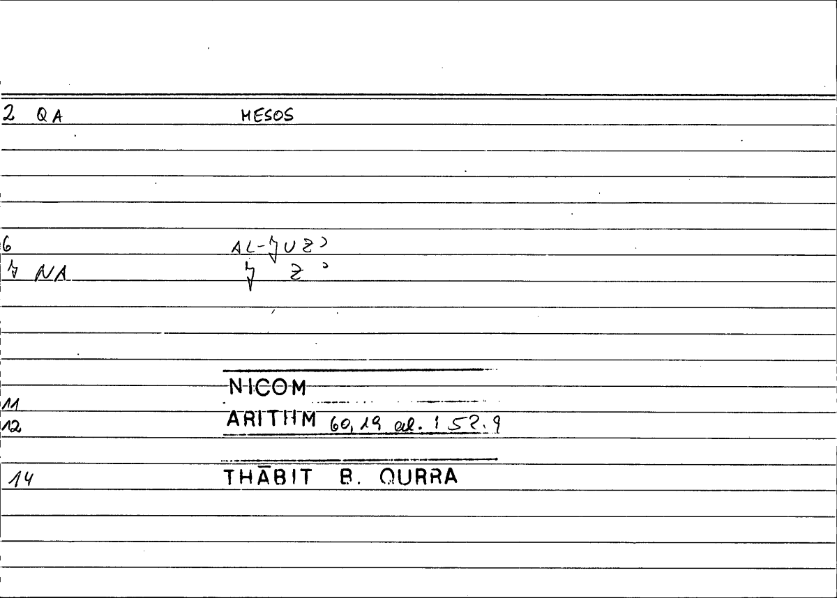 Filecard Nicom.Arithm.0213