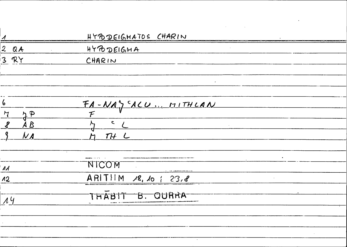 Filecard Nicom.Arithm.0254