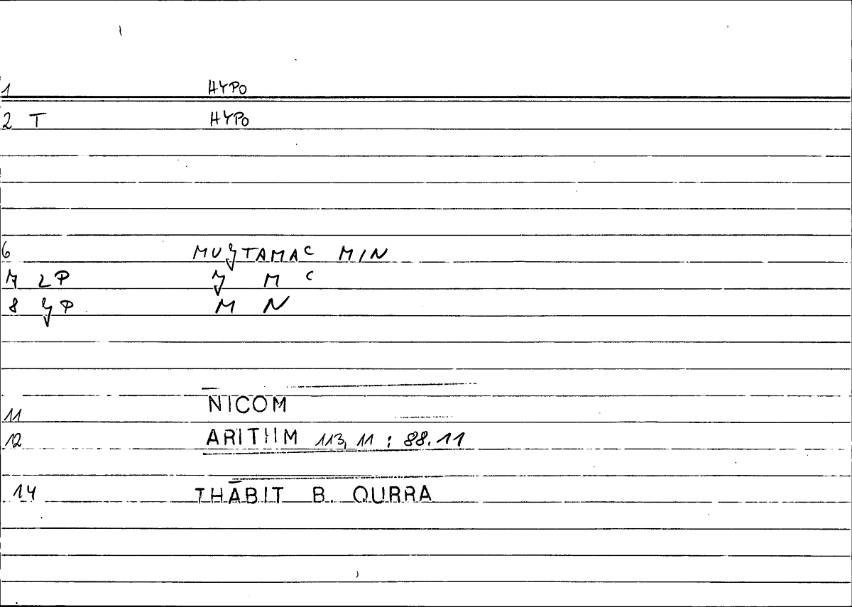 Filecard Nicom.Arithm.0328