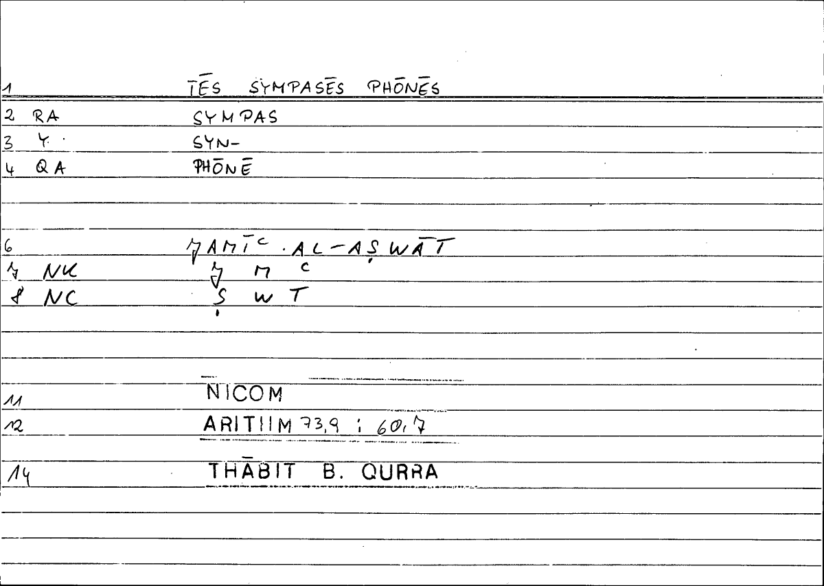 Filecard Nicom.Arithm.0332