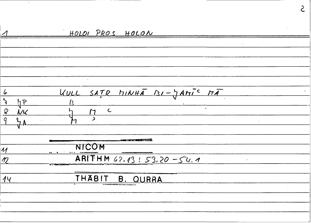 Filecard Nicom.Arithm.0346