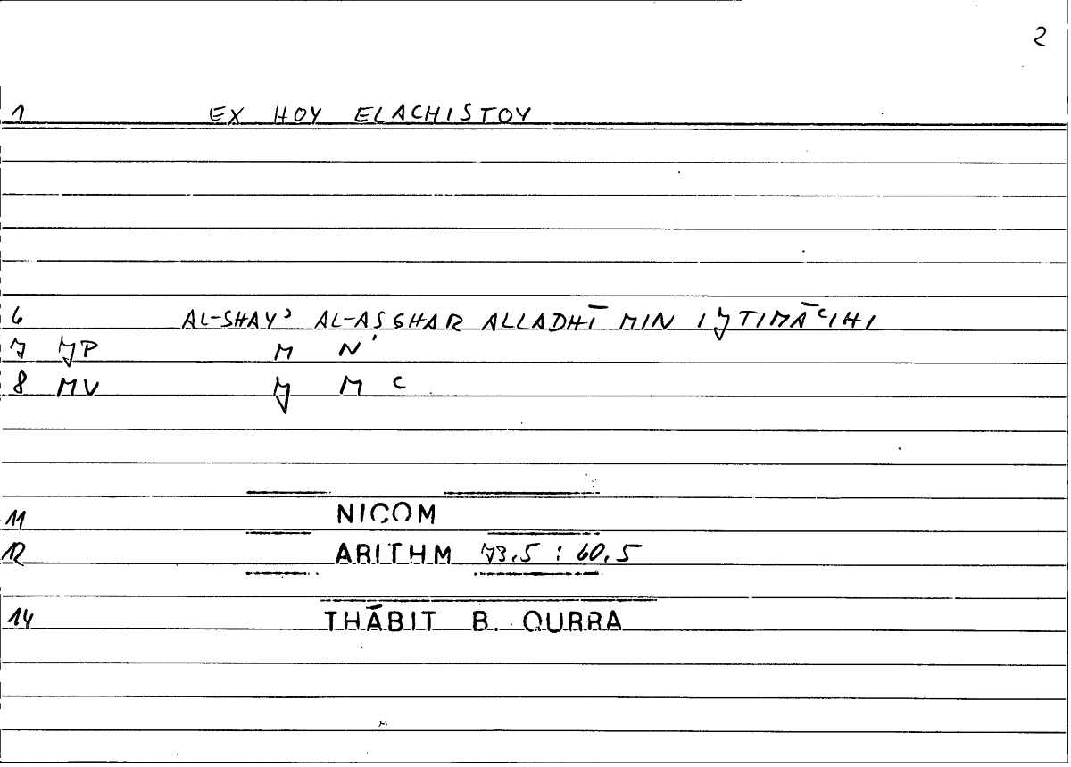 Filecard Nicom.Arithm.0353