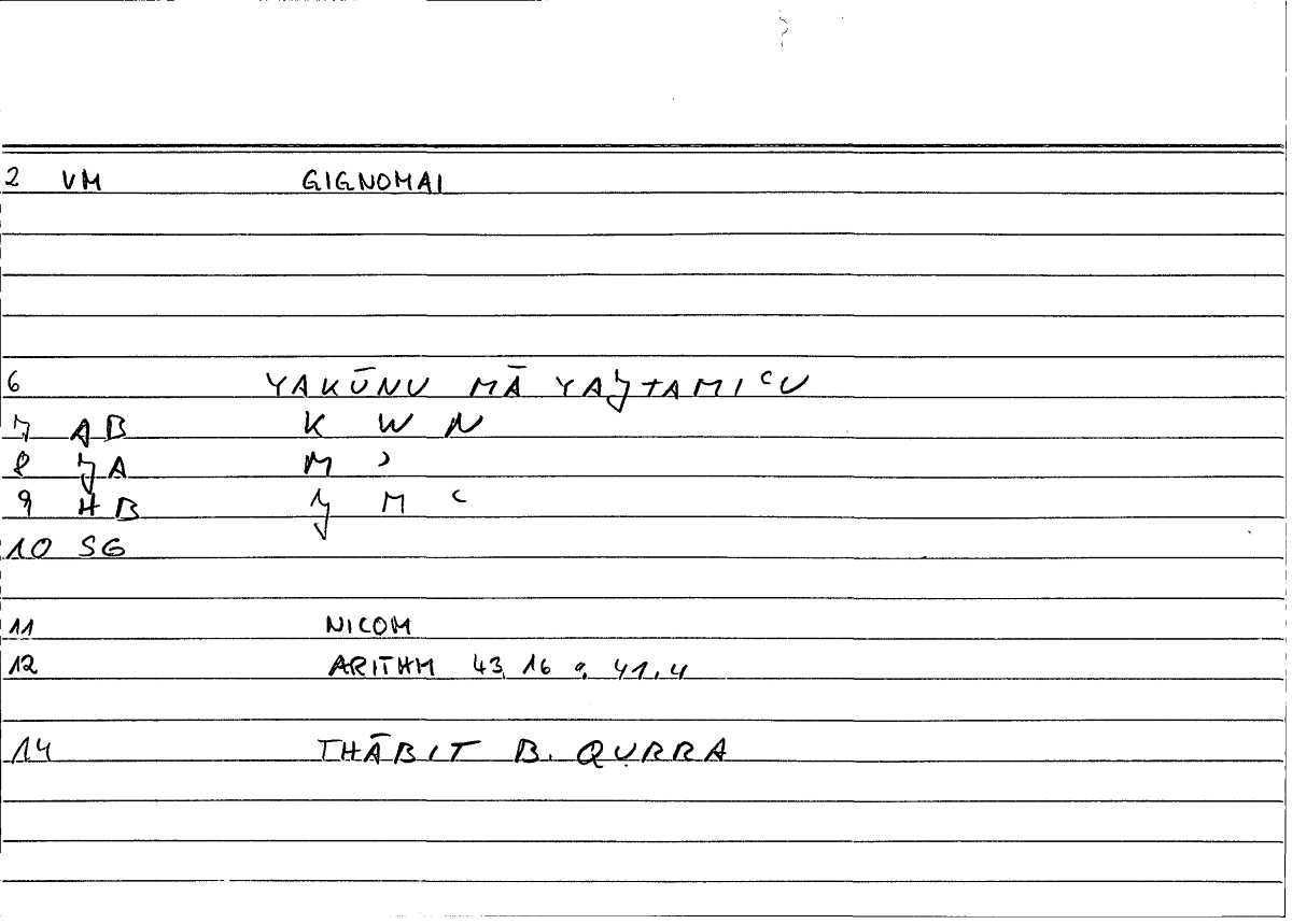 Filecard Nicom.Arithm.0398