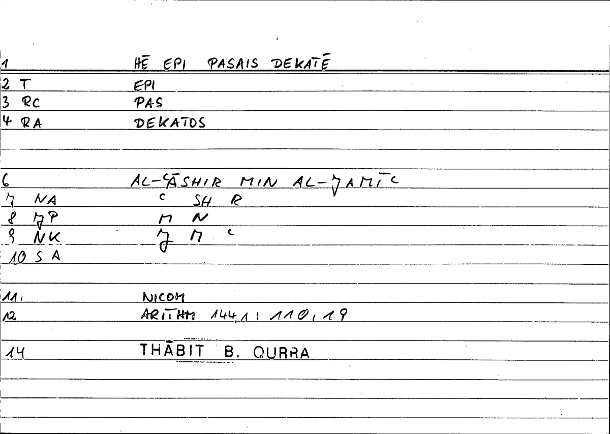 Filecard Nicom.Arithm.0405