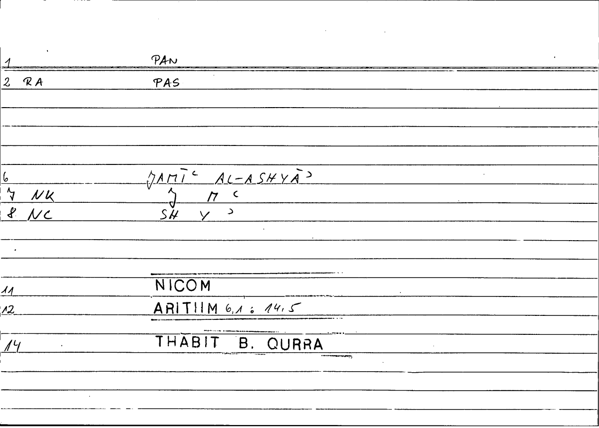 Filecard Nicom.Arithm.0421