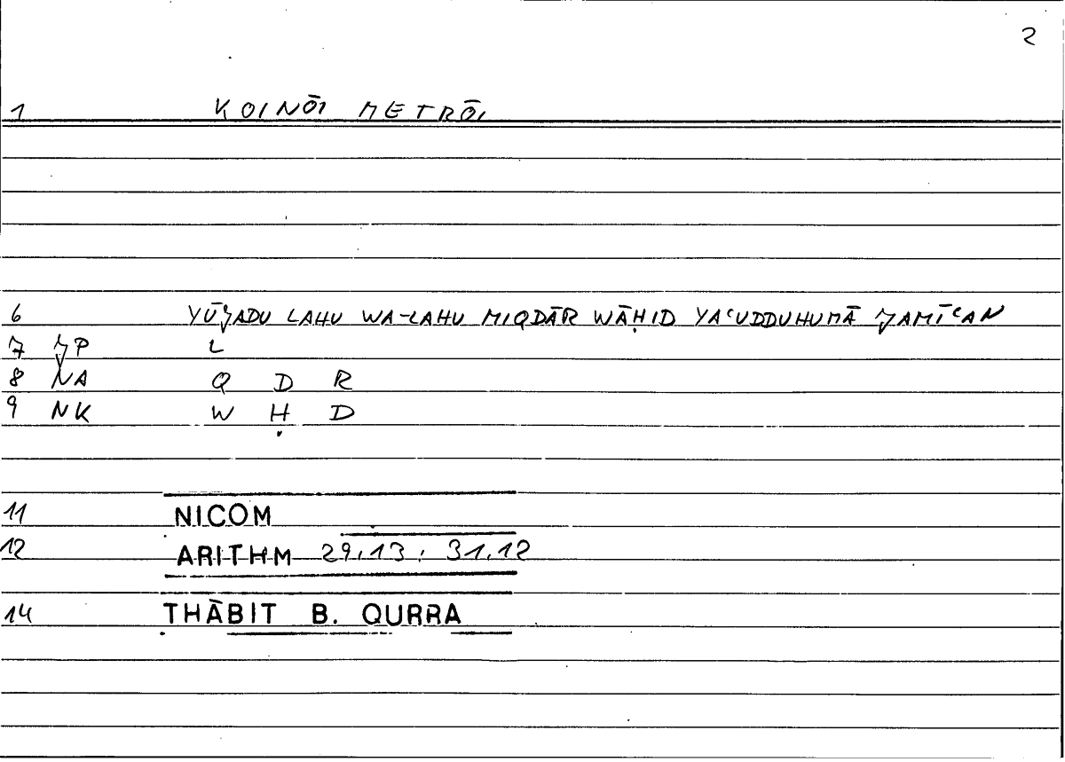 Filecard Nicom.Arithm.0440