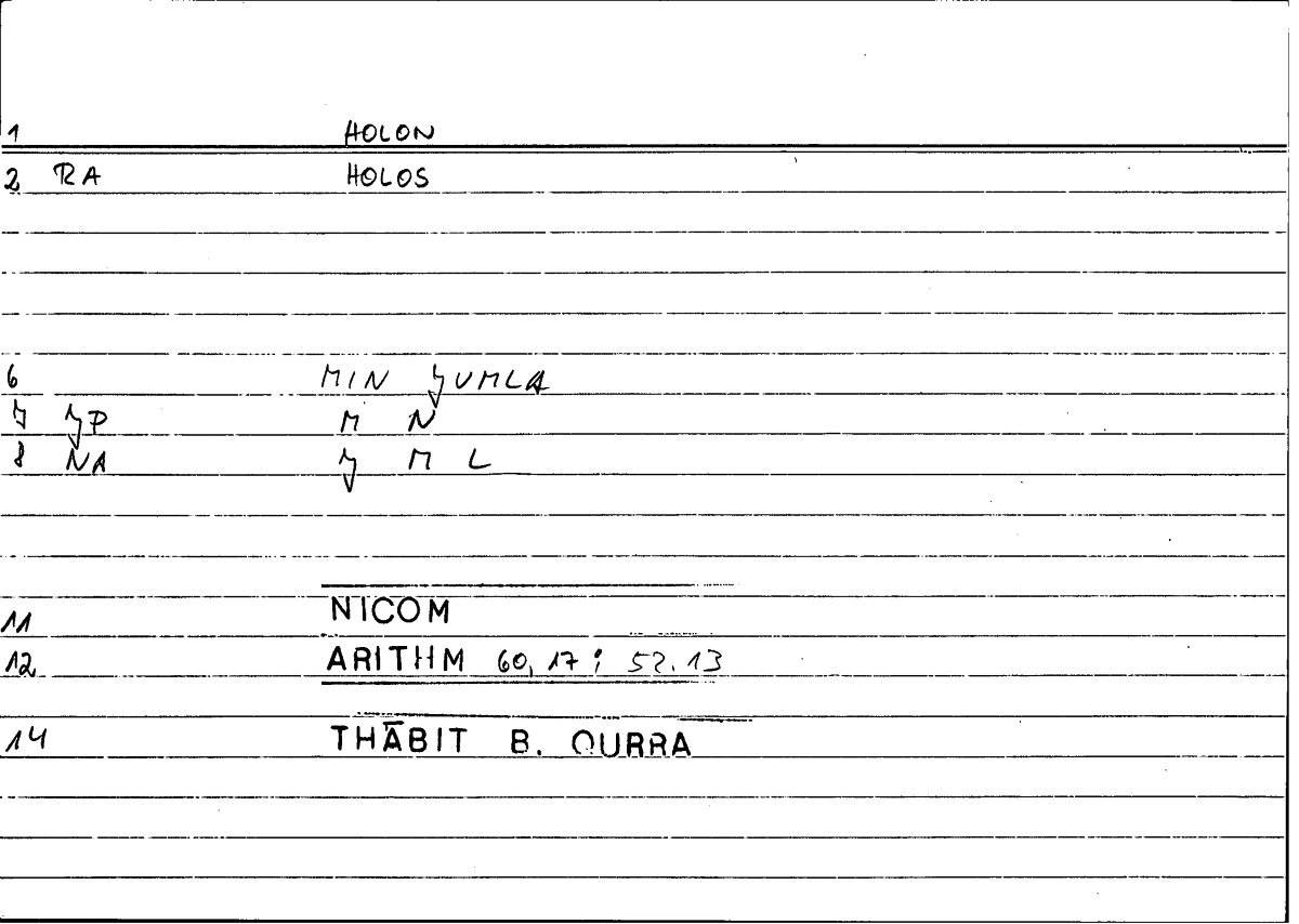 Filecard Nicom.Arithm.0462