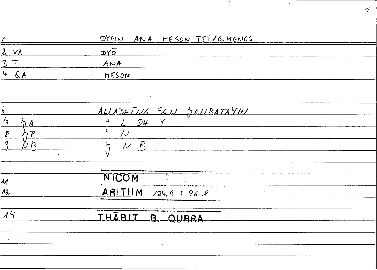 Filecard Nicom.Arithm.0495