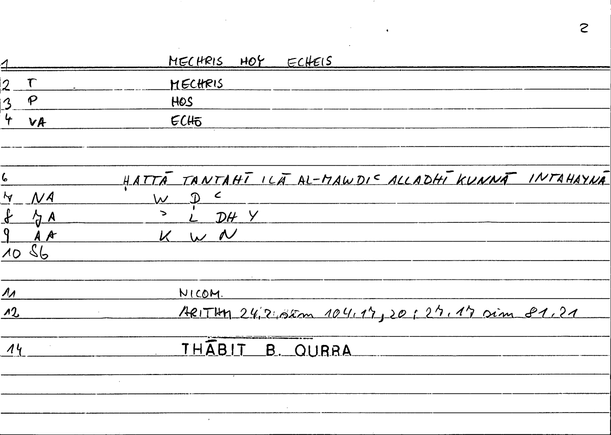 Filecard Nicom.Arithm.0587