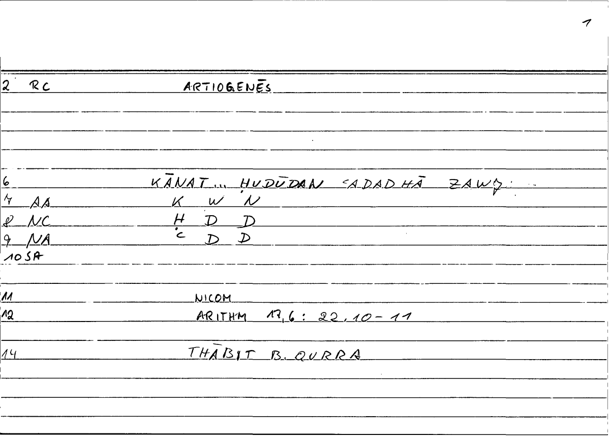 Filecard Nicom.Arithm.0615