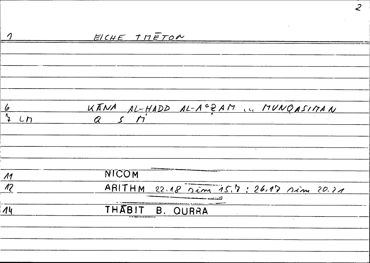 Filecard Nicom.Arithm.0627