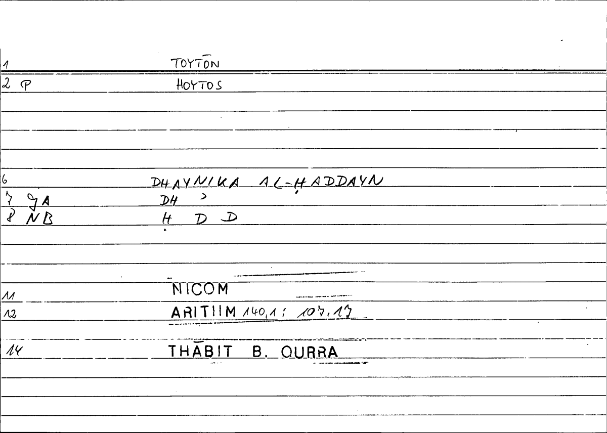 Filecard Nicom.Arithm.0634