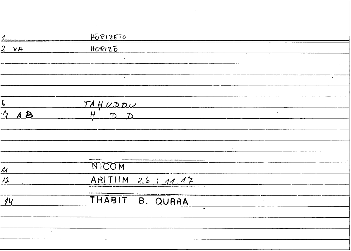 Filecard Nicom.Arithm.0645