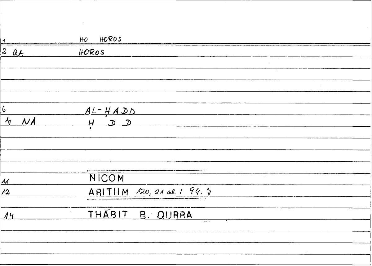 Filecard Nicom.Arithm.0650