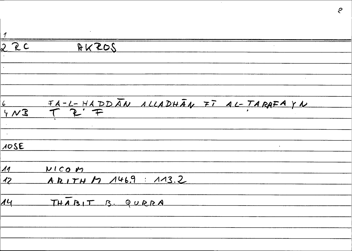 Filecard Nicom.Arithm.0655