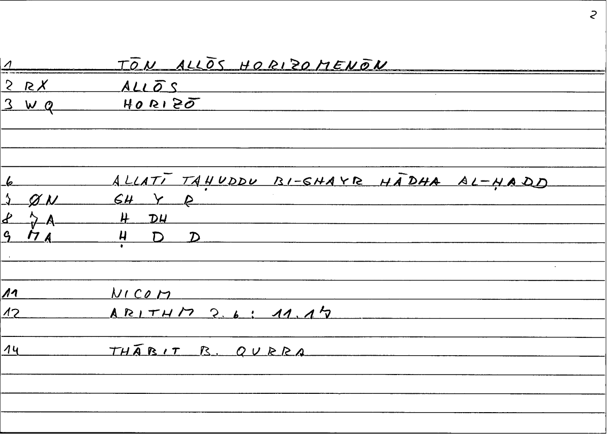 Filecard Nicom.Arithm.0664