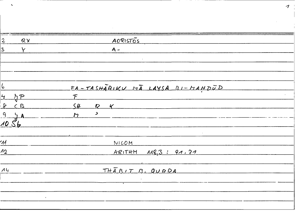 Filecard Nicom.Arithm.0677