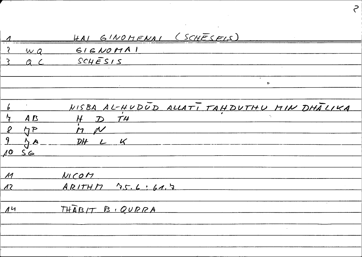 Filecard Nicom.Arithm.0682