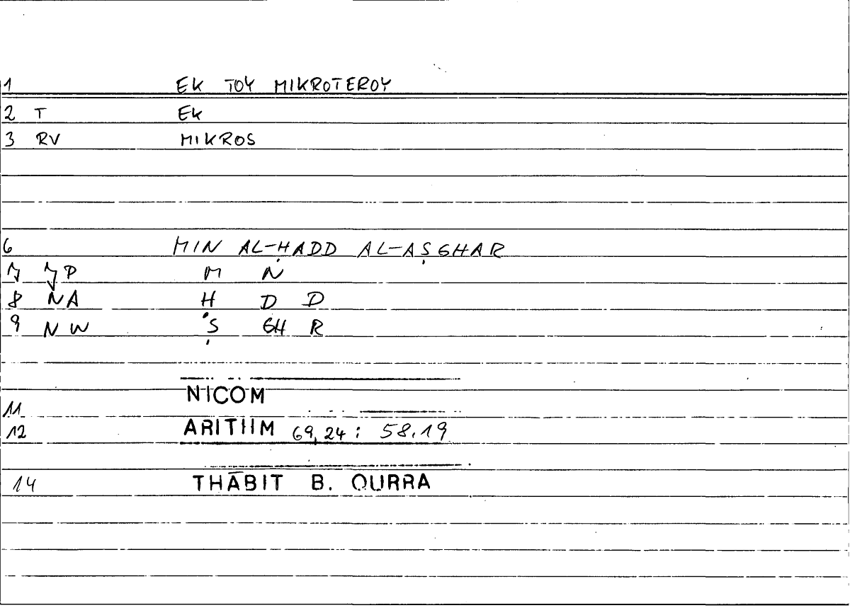 Filecard Nicom.Arithm.0705