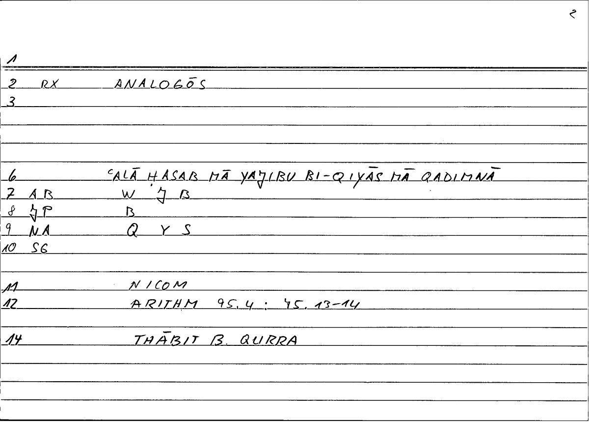 Filecard Nicom.Arithm.0750