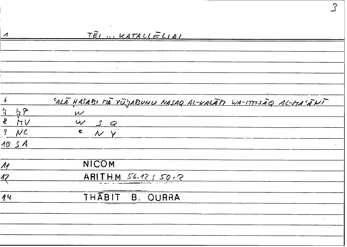 Filecard Nicom.Arithm.0761
