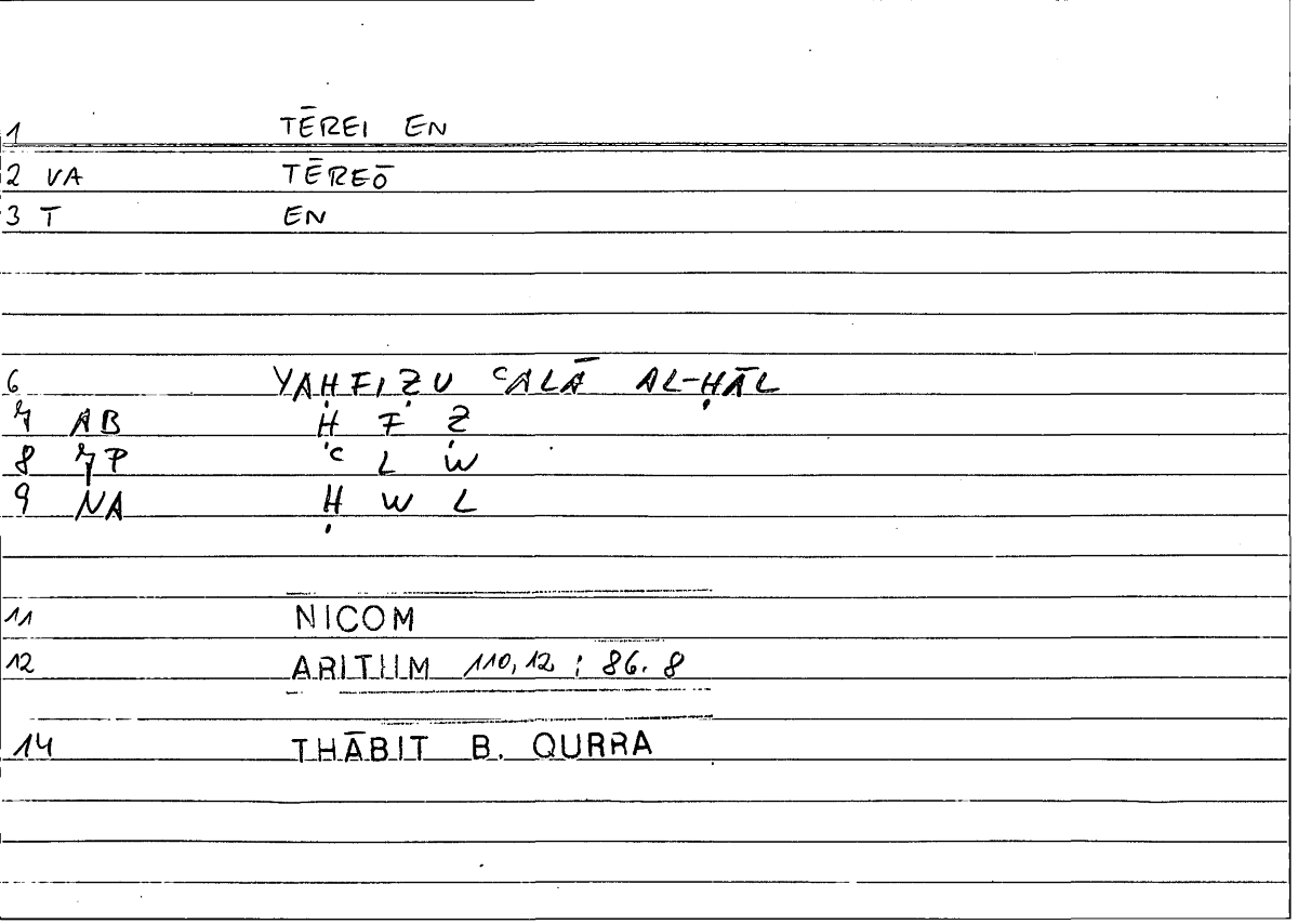 Filecard Nicom.Arithm.0770