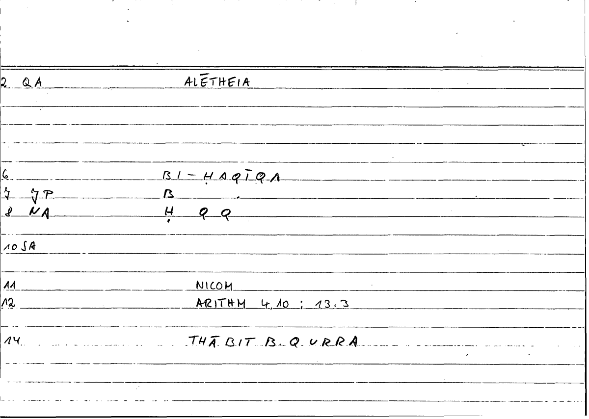 Filecard Nicom.Arithm.0783