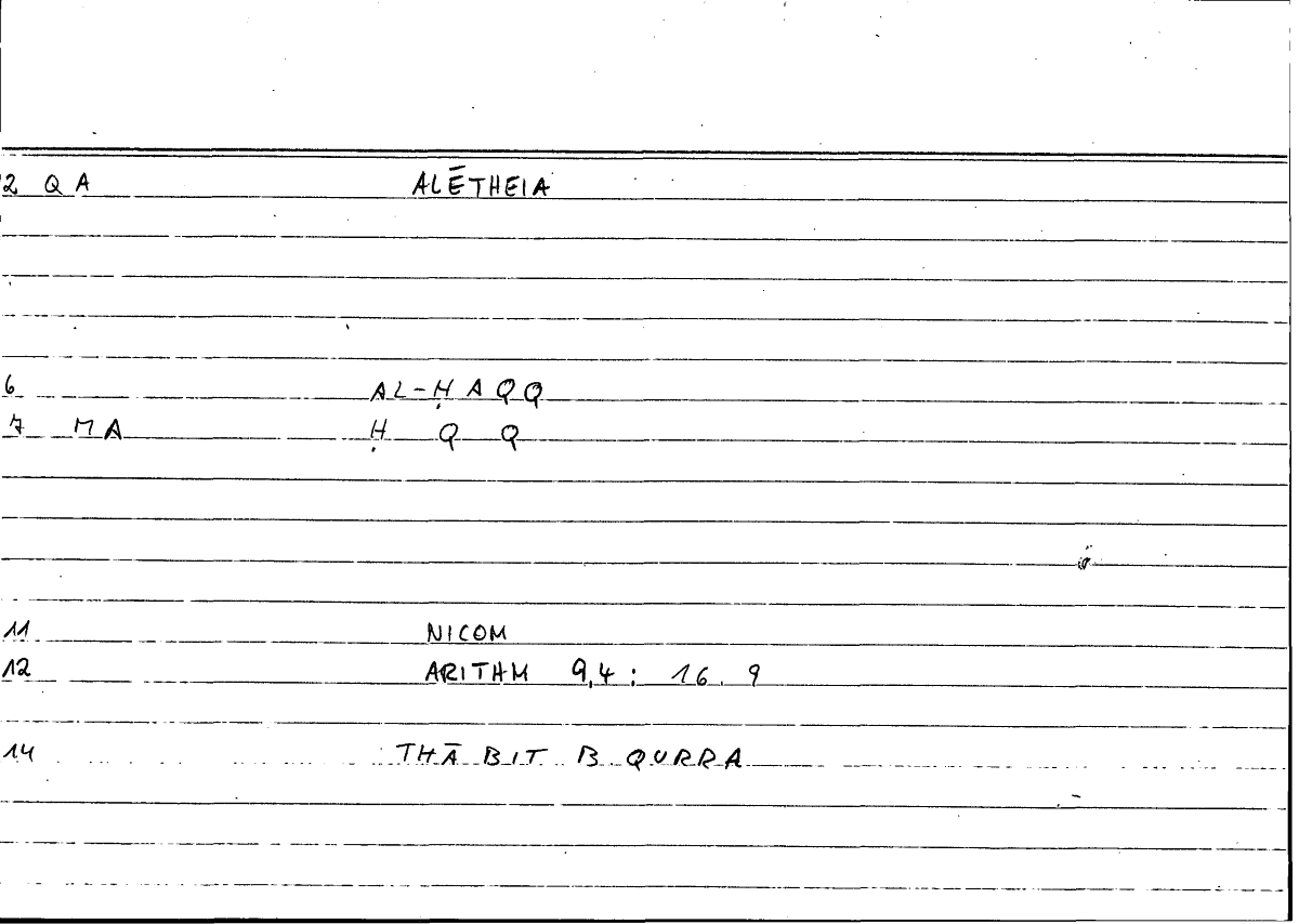 Filecard Nicom.Arithm.0786
