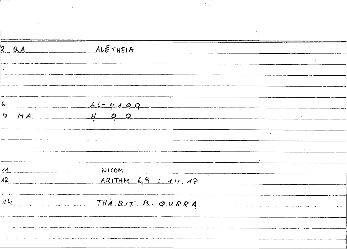 Filecard Nicom.Arithm.0787