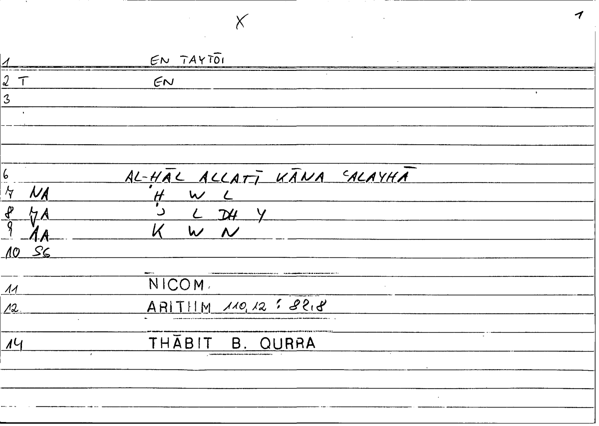 Filecard Nicom.Arithm.1041