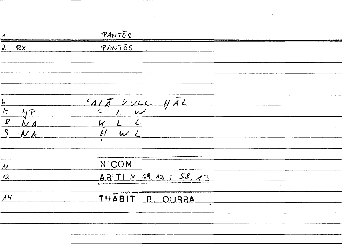 Filecard Nicom.Arithm.1053