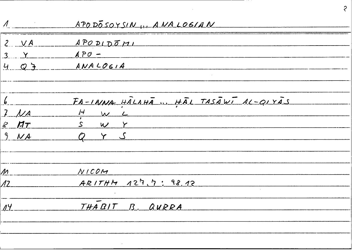Filecard Nicom.Arithm.1061